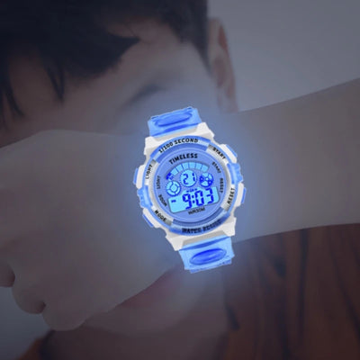 Kids Luminous Digital Watch - Waterproof LED Alarm, Date & Week Display