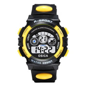 Kids Luminous Digital Watch - Waterproof LED Alarm, Date & Week Display