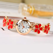 Flower Bracelet Watch for Women - Simple Quartz Round Dial