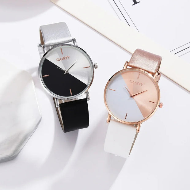 Women’s Luxury Rose Gold Watch - Elegant Leather Strap, Fashion Design