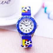 3D Football Silicone Strap Watch for Kids - Waterproof Sports Watch