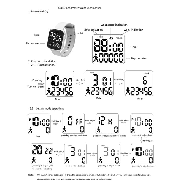 Children's Smart Watch - Step Counting, Sports Calendar, LED Display