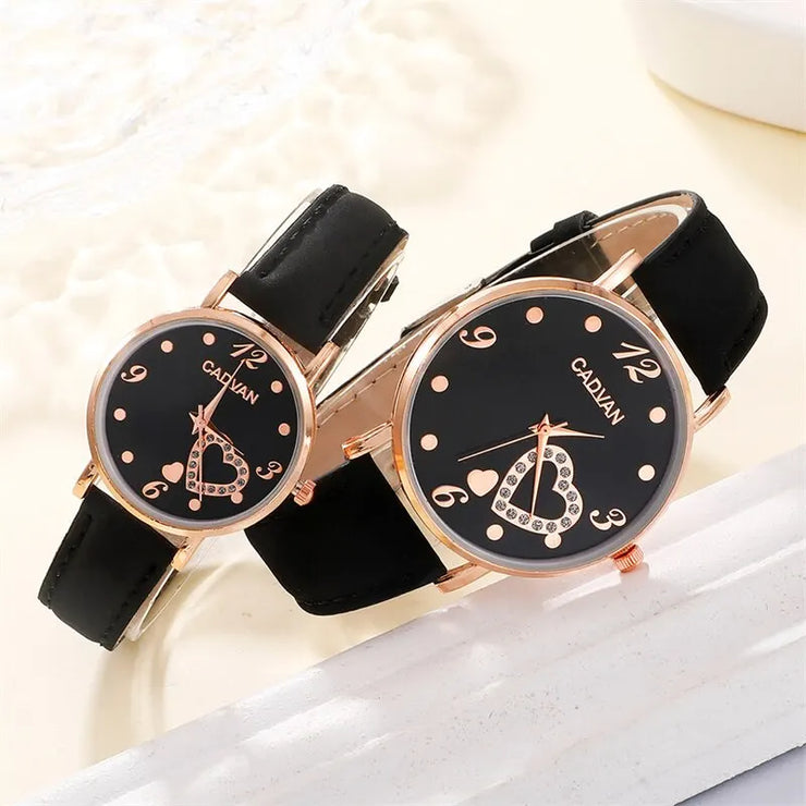 Luxury Couple Watches - Leather Quartz Wristwatch for Men & Women