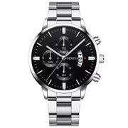 Luxury Men’s Stainless Steel Quartz Watch - Business Calendar Wristwatch