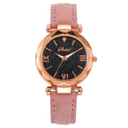 Women’s Luxury  Quartz Watch - Starry Sky Design with Leather Strap