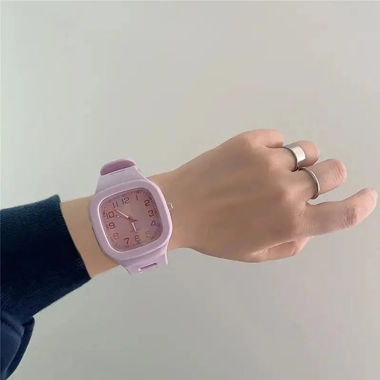 Square Digital Watch - Silicone Band, Sporty & Fashionable for Teens