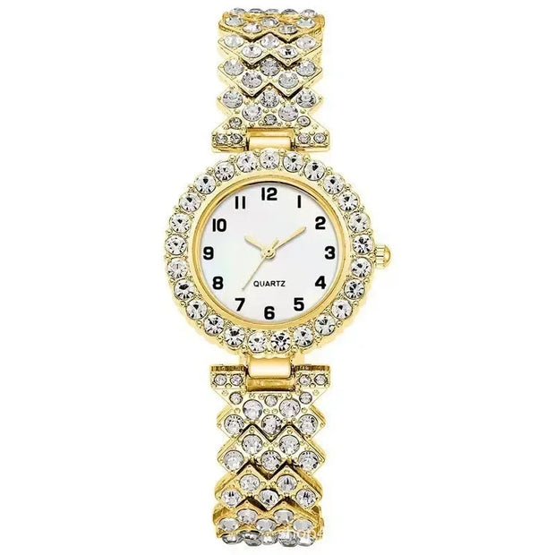 Women’s Luxury Watch Set - Silver Quartz Watches & Alloy Bracelets