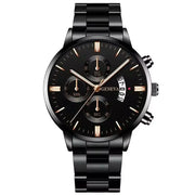 Luxury Men’s Stainless Steel Quartz Watch - Business Calendar Wristwatch