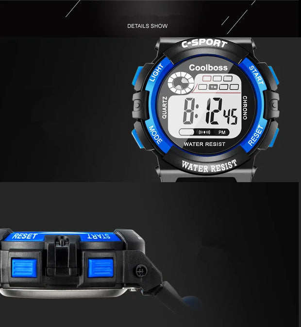 Kids Electronic Watch - Luminous Military Sport Waterproof Digital Watch