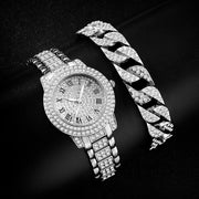 Women’s Luxury Gold Watch - Diamond Rhinestone Bracelet Wristwatch