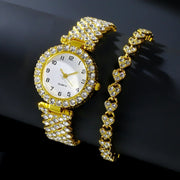 Women’s Luxury Watch Set - Silver Quartz Watches & Alloy Bracelets