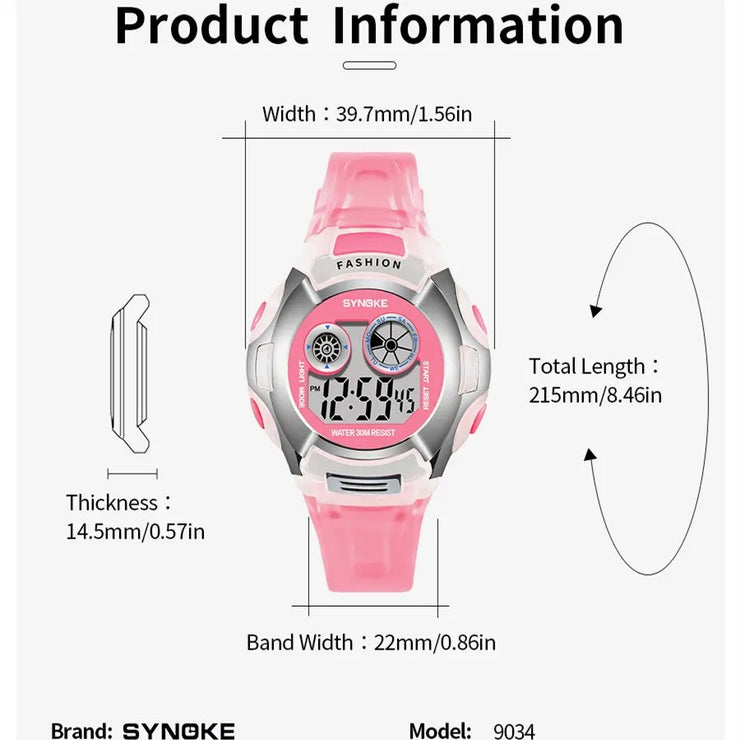 SYNOKE Kids Digital Watch - Waterproof, Glow, Multi-Function Sports Gift