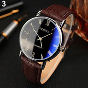 Men’s Business Quartz Watch - Stainless Steel Dial & Leather Strap