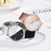 Women’s Luxury Rose Gold Watch - Elegant Leather Strap, Fashion Design