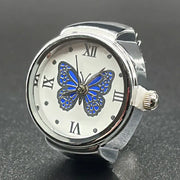 Women’s Quartz Ring Watch - Butterfly Design with Roman Numerals