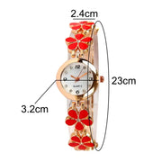 Flower Bracelet Watch for Women - Simple Quartz Round Dial