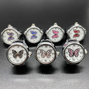 Women’s Quartz Ring Watch - Butterfly Design with Roman Numerals