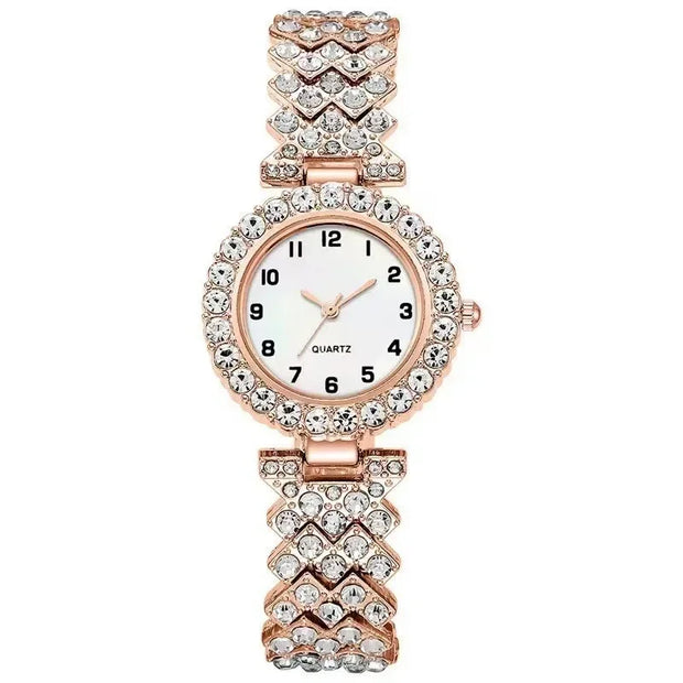 Women’s Luxury Watch Set - Silver Quartz Watches & Alloy Bracelets