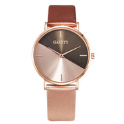 Women’s Luxury Rose Gold Watch - Elegant Leather Strap, Fashion Design