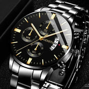 Luxury Men’s Stainless Steel Quartz Watch - Business Calendar Wristwatch